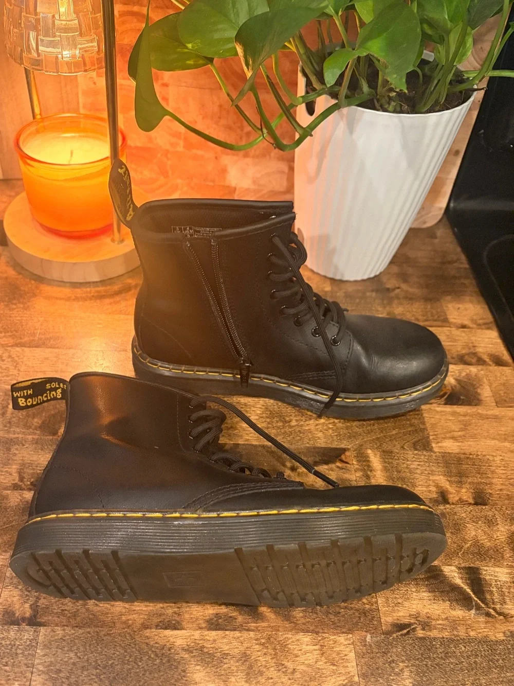 Dr. Martens Black Lace-Up/Zip Leather Boots